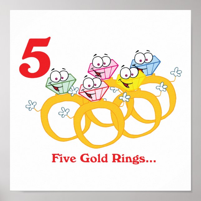 Póster 12 días cinco anillos de oro (Frente)