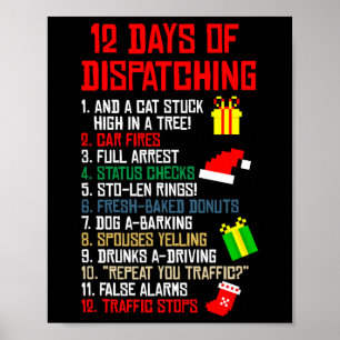 Póster 12 Días De Envío De Navidades Pajama X-mas Disp