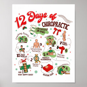 Póster 12 Días de la Navidad Quiropráctica Quiropráctico