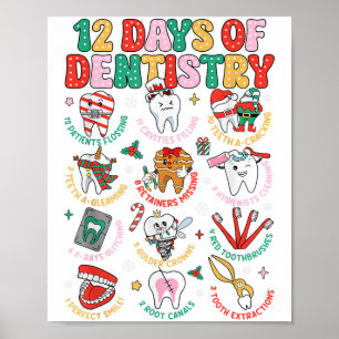 Póster 12 Días De Navidades De Odontología Dental Squad C