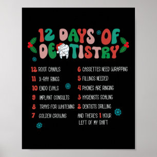 Póster 12 Días De Navidades De Odontología Dentista Hygie