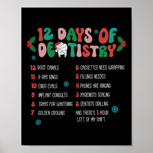 Póster 12 Días De Navidades De Odontología Dentista Hygie (Frente)