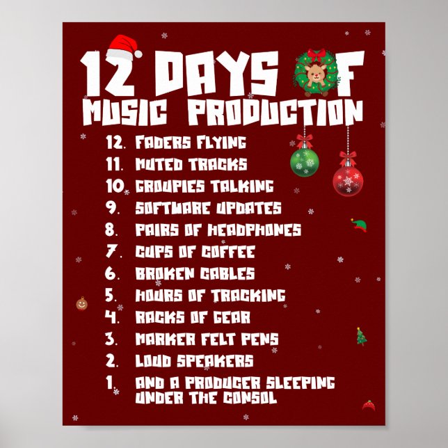 Póster 12 Días De Producción Musical (Frente)
