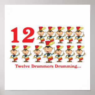 Póster 12 días doce tambores tamborileros