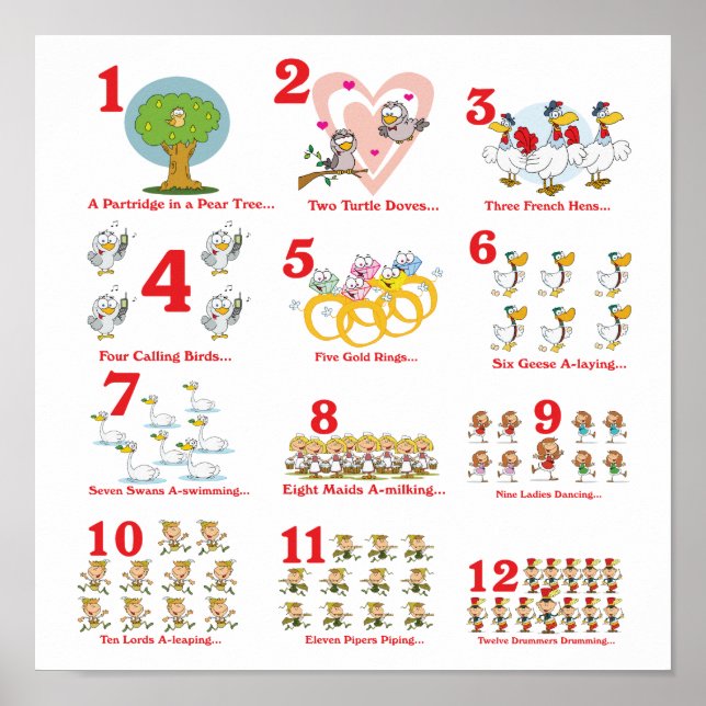 Póster 12 duodécimo días de navidades completos (Frente)