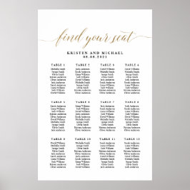 Póster 12 Mesas 120 Invitados Encuentre Su Asiento Gráfic