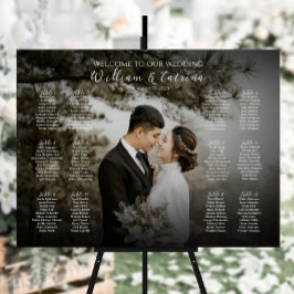 Póster 12 mesas elegante gráfico de asientos fotográficos