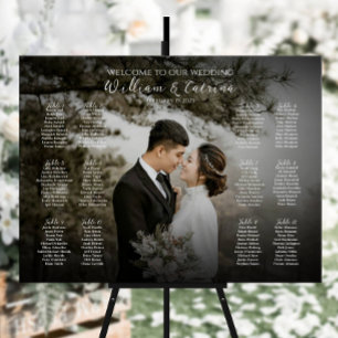 Póster 12 mesas elegante gráfico de asientos fotográficos