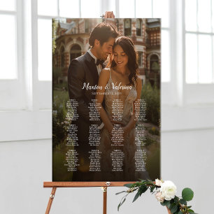 Póster 12 mesas elegante gráfico de asientos para bodas d