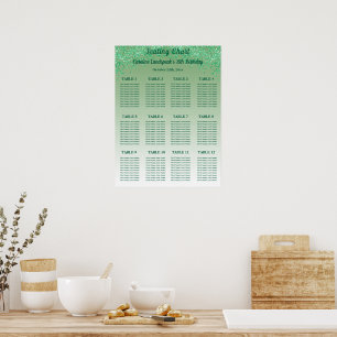 Póster 12 Plantilla de gráfico de asientos de tabla Purpu