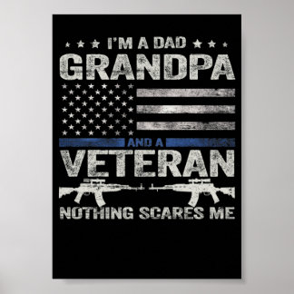 Póster 12 Soy un padre abuelo veterano Camisa azul vintag