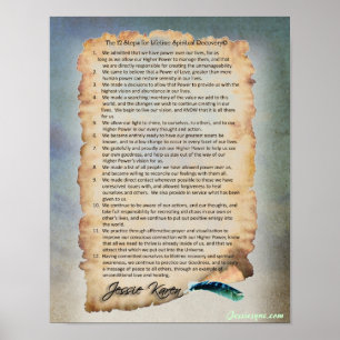 Póster 12 Steps for a Lifetime Spiritual Recovery