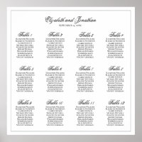 12 Tabla de asientos de matrimonio simple y elegan