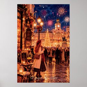Póster 12 Uvas 12 Deseos Madrid España Año Nuevo