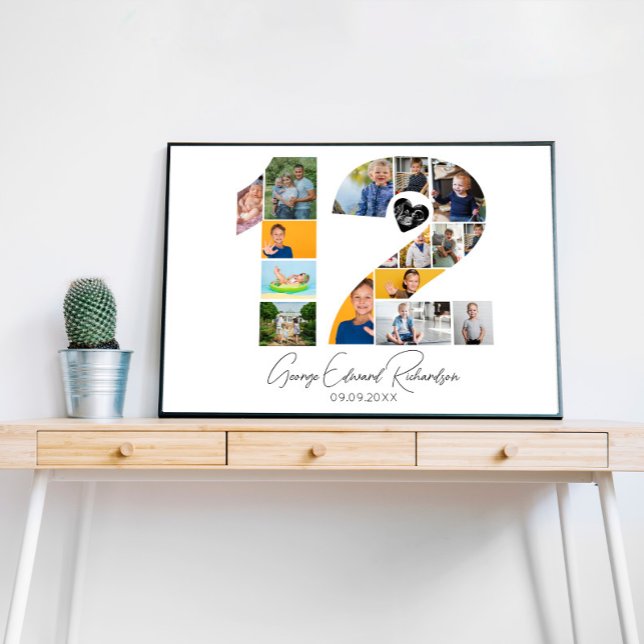 Póster 12th Birthday Photo Collage Poster Keepsake (Subido por el creador)