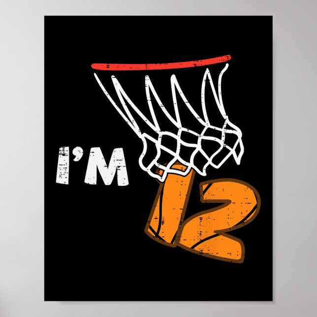 Póster 12th Birthday Sketll Im 12 Twelve Year Old Bday Bo (Frente)