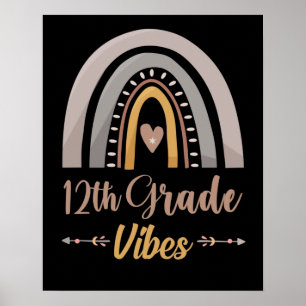 Póster 12th Grade Vibes Twelfth Grade Back to School