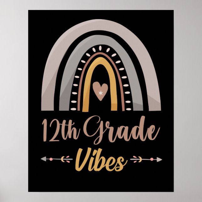 Póster 12th Grade Vibes Twelfth Grade Back to School (Frente)