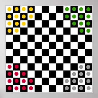 Póster 12x12 Halma Fridge ~TAG~ Placa (4 jugadores)