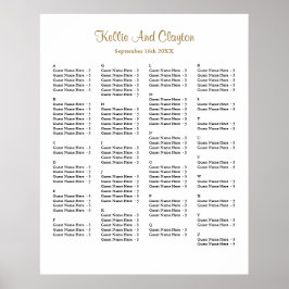 Póster 130 Tabla de asientos simple Boda