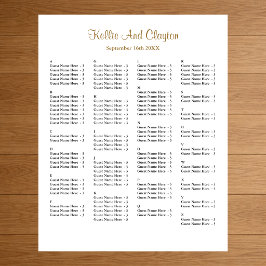 Póster 130 Tabla de asientos simple Boda