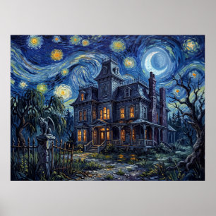 Póster 1313 Mockingbird Lane Munsters Noche Estrellada