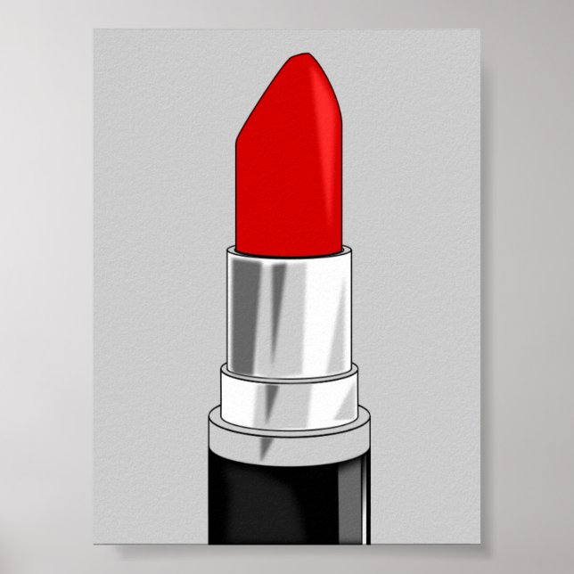 PÓSTER 13479 ROJO LIPSTICK MAKEUP BELLEZA ESTILO DE MODA  (Frente)