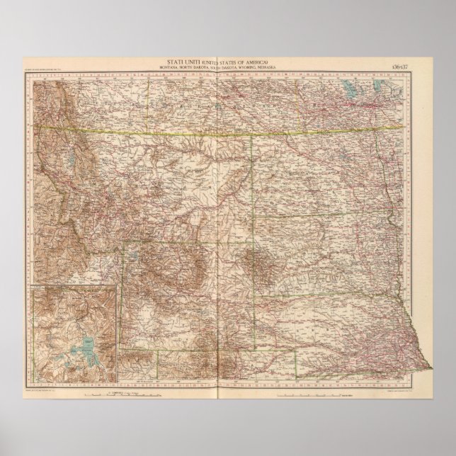 Póster 13637 Mont, ND, SD, Wyo, Neb (Frente)