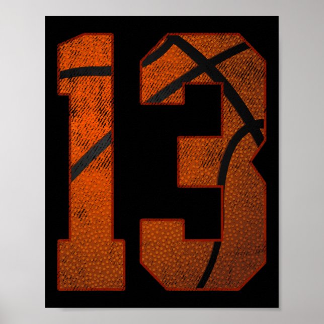 Póster 13.ª Fiesta de Cumpleaños Trece Bsketbyl de 13 año (Frente)