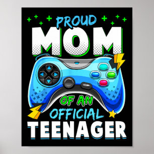 Póster 13.º cumpleaños Orgullosa Mamá Oficial adolescente