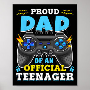 Póster 13.º cumpleaños Orgulloso papá oficial adolescente