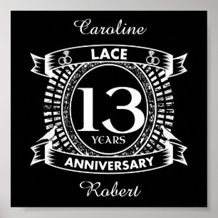 Póster 13.º lugar del aniversario del boda