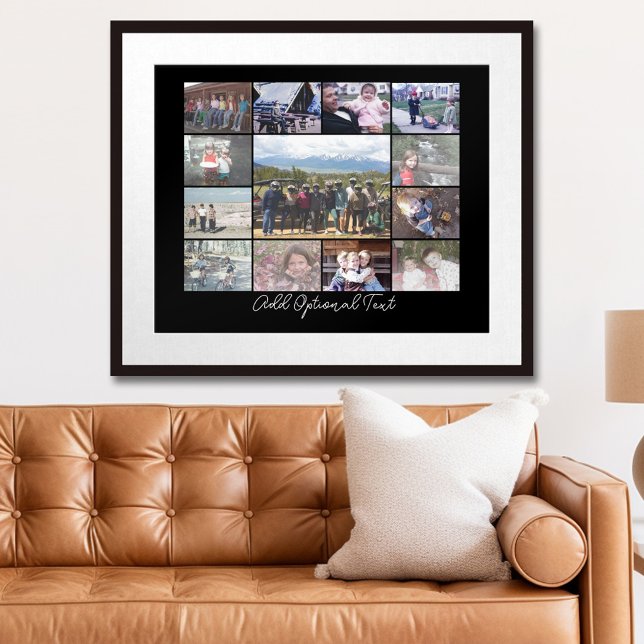 Póster 13 Collage de fotos Texto opcional — Puede editar  (Personalized Photo Poster)