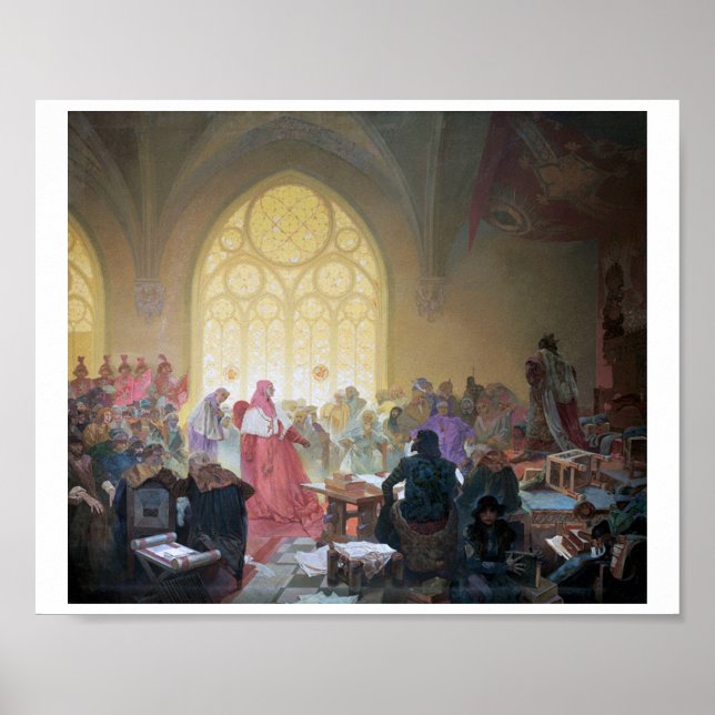 Póster #13 El Hussite Rey Jiri de Podebrady, Mucha (Frente)