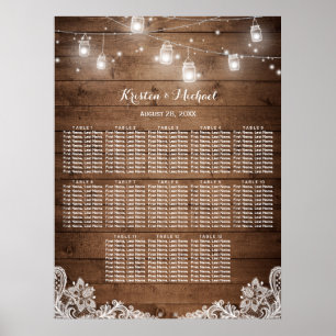 Póster 13 Tablas Rústica Tapa de asientos