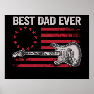 Póster 13 Vintage Betsy Ross Guitar Papá Familia Combinac