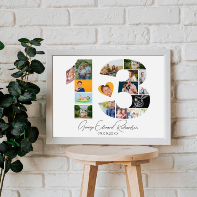 Póster 13th Birthday Photo Collage Poster Keepsake (Subido por el creador)