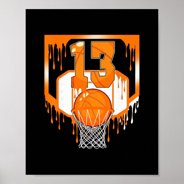 Póster 13th Birthday Sketll Drip Ice Cream 13 Year Old Pa (Frente)