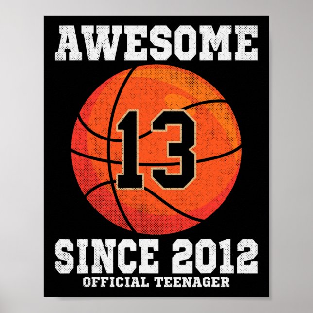 Póster 13th Birthday Sketll Fan 13 Years Old Official Tee (Frente)