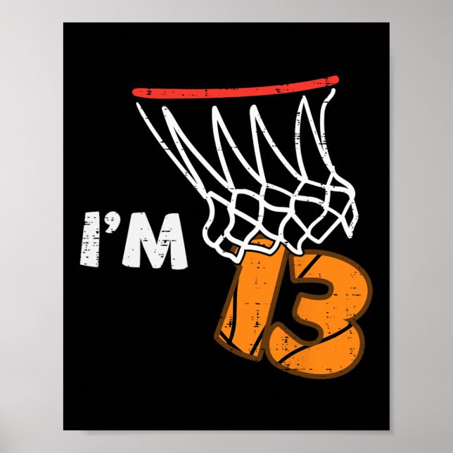 Póster 13th Birthday Sketll Im 13 Thirteen Year Old Bday  (Frente)