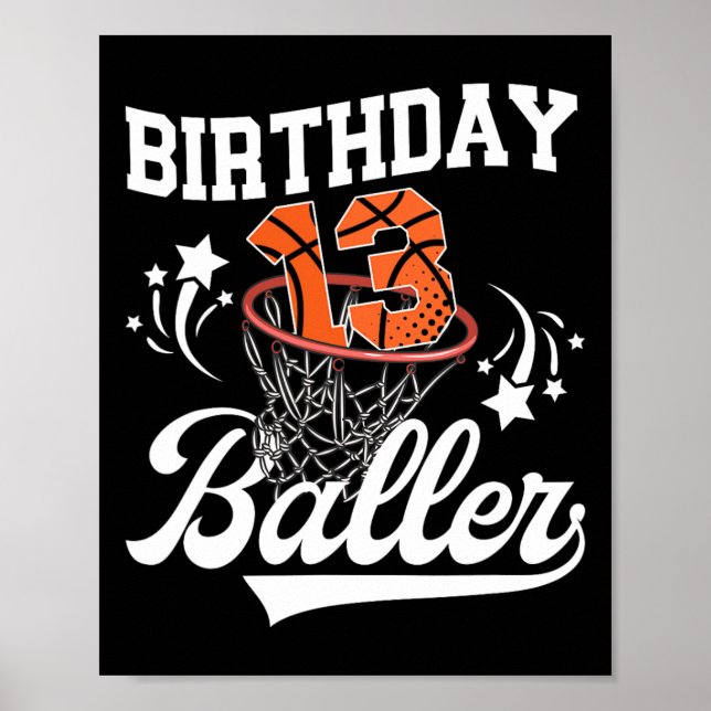 Póster 13th Sketll Birthday Thirteen Year Old Sketll Play (Frente)