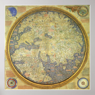 Póster 1460 El Mapa Mundial Invertido De Fra Mauro