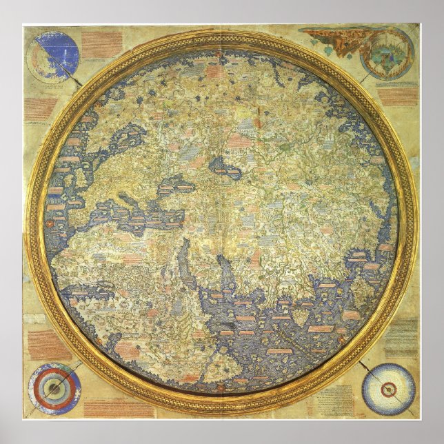 Póster 1460 El Mapa Mundial Invertido De Fra Mauro (Frente)