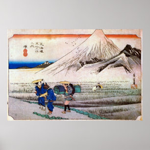 Póster 14. 原宿, 広重 Hara-juku, Hiroshige, Ukiyo-e