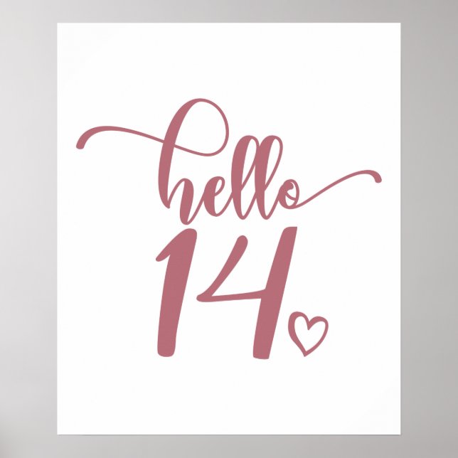 Póster 14 Años de Edad Mujeres Hola 14 Años De Edad (Frente)