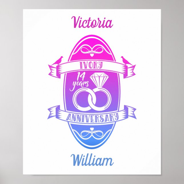 Póster 14 años de marfil tradicional 14º aniversario del  (Frente)