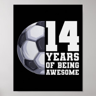 Póster 14 Años De Ser Fantásticos Fútbol Para Chicos Cump