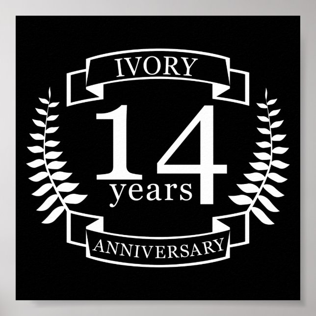 Póster 14 años del aniversario de boda de Marfil (Frente)