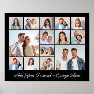 Póster 14 Collage de fotos Añadir su propio saludo