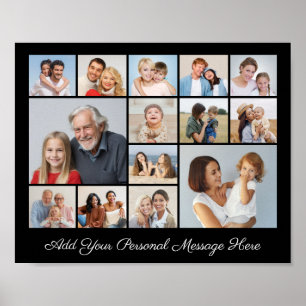 Póster 14 Collage de fotos Añadir su propio saludo